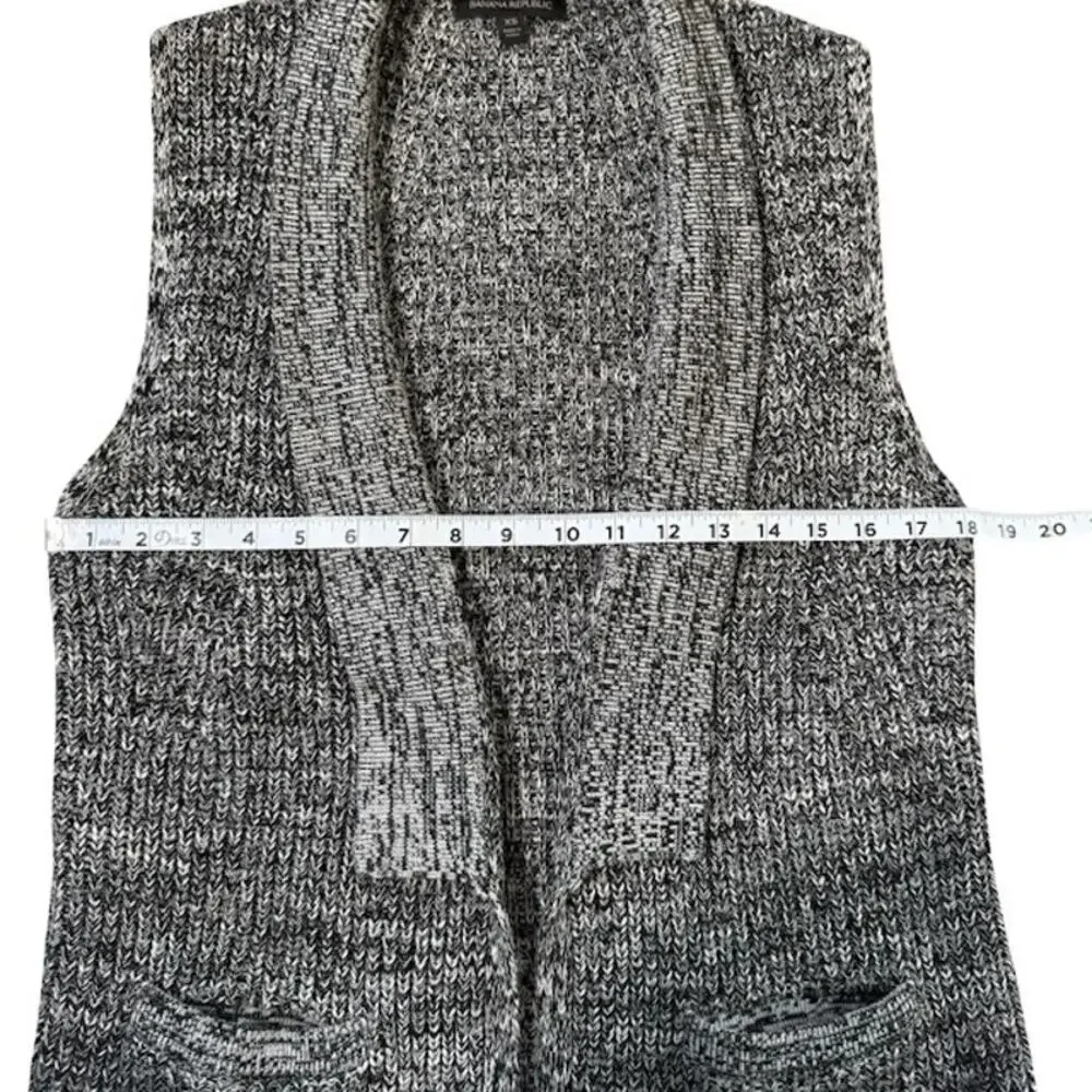 Banana Republic Womens Sleeveless Cardigan Sweater Open Front Knit Black Size XS